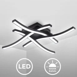 LED Deckenleuchte, schwarz, 1xLED/20W