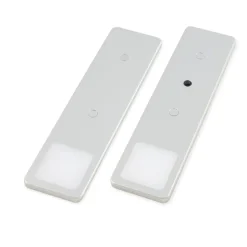LED Unterbauleuchten SET Solid2, silbergrau mit mech. Schalter, 3W, 200cm Kabellänge, 2er Set warmweiss