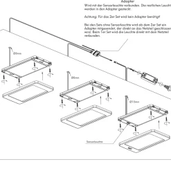 LED Unterbauleuchte, silber-grau, warmweiss, ohne Sensor, 3er SET