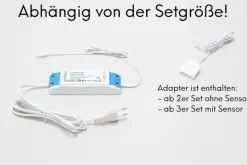 LED Unterbauleuchte, silber-grau, warmweiss, ohne Sensor, 3er SET