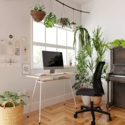 Letti Moderni Bürotisch Kost Dash 100x40 cm – Walnuss Tróia mit Weiß