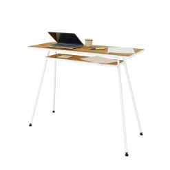 Letti Moderni Bürotisch Kost Dash 100x40 cm – Walnuss Tróia mit Weiß