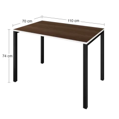 Letti Moderni Schreibtisch Coeu 110x70 cm – Weiß mit Eiche Weiß Dekor