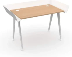 Letti Moderni Schreibtisch Tern 100x72 cm – Weiß mit Buche Dekor