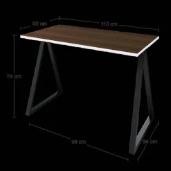 Letti Moderni Schreibtisch Wye 110x60 cm – Schwarz mit Wengue Dekor