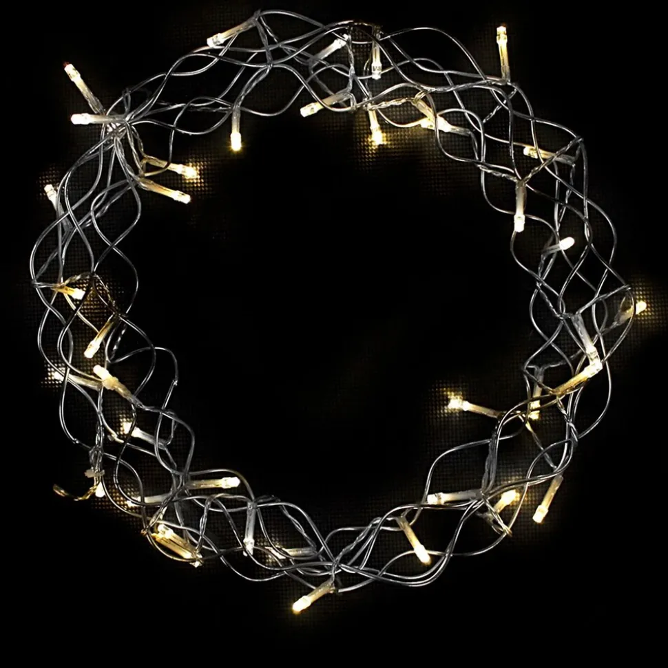LEX LED Metallkranz grobmaschig, warmweiß, Ø 30 cm, 40 LEDs