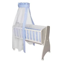 Lorelli Baby-Bettwäsche 7-teiliges Set First Dreams Decke Kissen Laken Himmel blau Bär