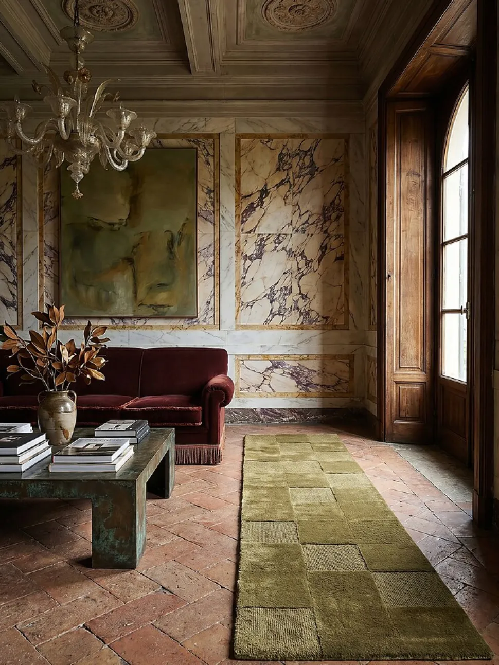 Läufer Wolle Erdtöne-Grün 60 x 230 cm - DEBEN | Kadima Design