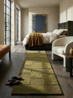 Läufer Wolle Erdtöne-Grün 60 x 230 cm - DEBEN | Kadima Design