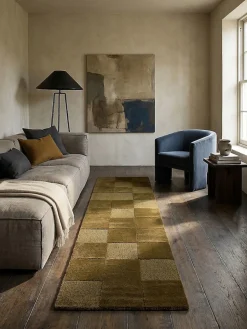 Läufer Wolle Erdtöne-Grün 60 x 230 cm - DEBEN | Kadima Design