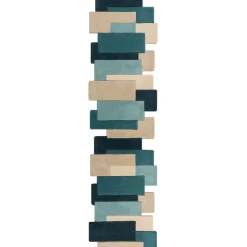 Läufer Wolle Türkis 66 x 300 cm - HALLEIN | Kadima Design