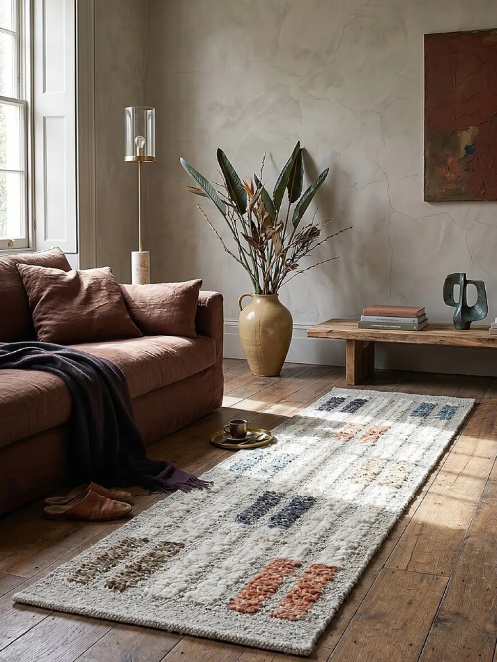 Läufer Wollmischung Bunt 80 x 300 cm - ALDER | Kadima Design