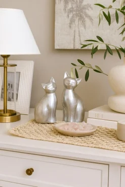 möbel direkt online Deko-Katzen (2 Stück) Mieze silber