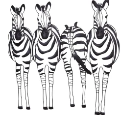 möbel direkt online Wandekoration "Zebrafamilie" schwarz