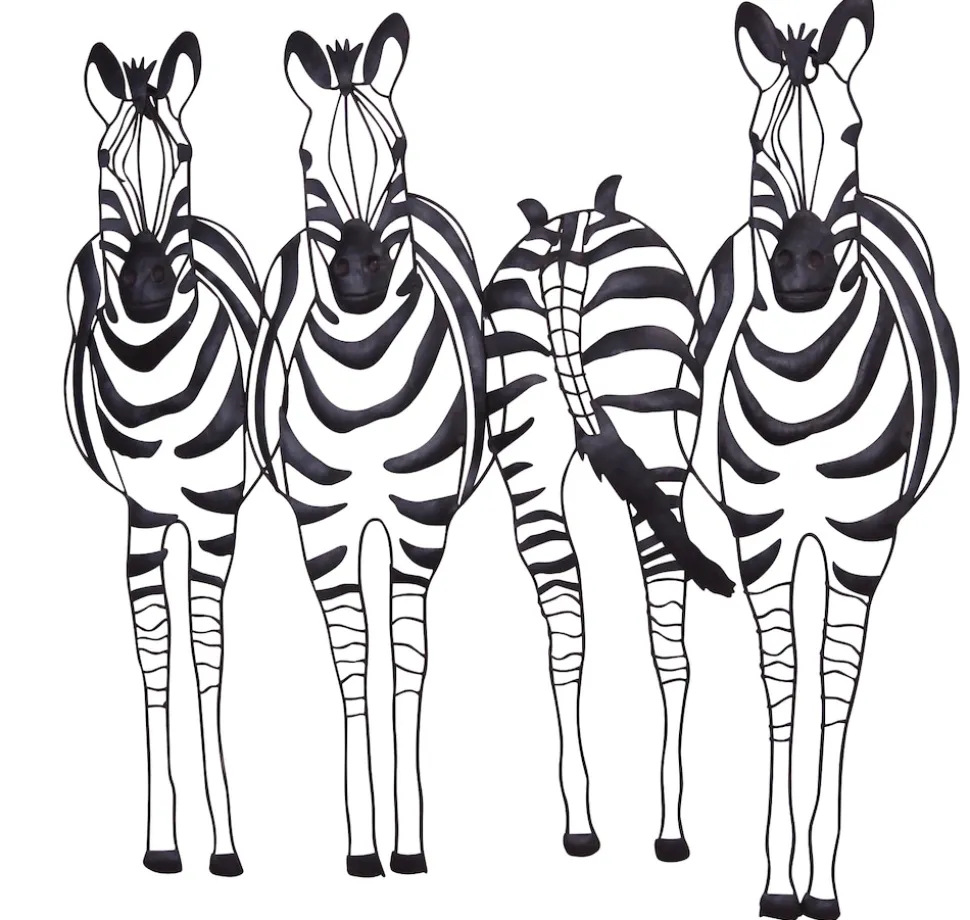 möbel direkt online Wandekoration "Zebrafamilie" schwarz