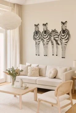 möbel direkt online Wandekoration "Zebrafamilie" schwarz
