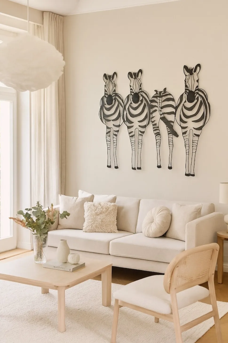 möbel direkt online Wandekoration "Zebrafamilie" schwarz