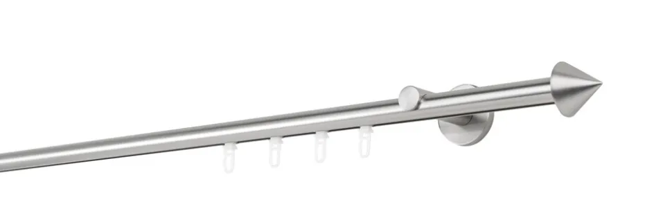 20mm,1-läufig,Profil,Wandträger 6,5cm,Endstück cone Farbe: Edelstahl-Optik, Größe: 100cm