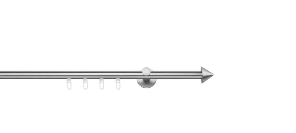 20mm,1-läufig,Profil,Wandträger 6,5cm,Endstück cone Farbe: Edelstahl-Optik, Größe: 100cm