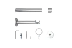 20mm,1-läufig,Rohr,Wandträger 12cm,Endstück cap Farbe: Edelstahl-Optik, Größe: 100cm