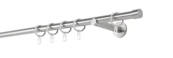 20mm,1-läufig,Rohr,Wandträger 12cm,Endstück cap Farbe: Edelstahl-Optik, Größe: 100cm