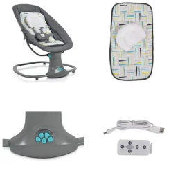 Moni Babywippe Axel 3 in 1 Schaukelfunktion Stubenwagen, Fernbedienung, Melodien grün