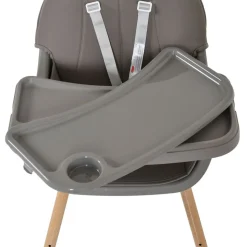 Moni Kinderhochstuhl Biscotti 2 in 1 Kinderstuhl Anti-Rutsch-Füße Doppeltablett grau