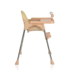 Moni Kinderhochstuhl Century, Spielzeug, Tablett verstellbar, Gurt, Fußstütze beige