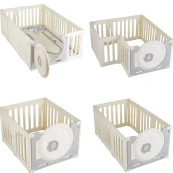 Moni Laufstall Cubby Land Laufgitter Spielmatte 50 Bälle Türe einfache Montage beige