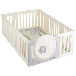 Moni Laufstall Cubby Land Laufgitter Spielmatte 50 Bälle Türe einfache Montage beige
