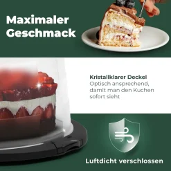 Novaliv Kuchen-Transportbox (Rund Ø30 x 17 cm), Aufbewahrungsbox mit Deckel für Kuchen & Torten, Tortentransportbox Tortenglocke Tortenbehälter, Zubehör Box Aufbewahrung Platte Behälter Haube