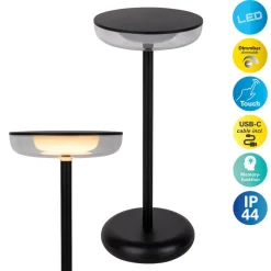 Näve Akku-/Tischleuchte "PASI" H: 26,4cm schwarz