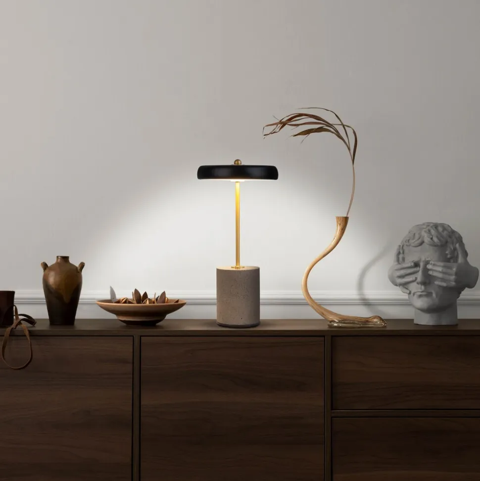 Näve Akku Tischleuchte "SETA" H: 30cm schwarz