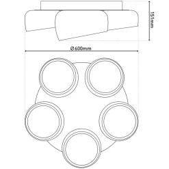 Näve 5er LED / CCT Deckenleuchte