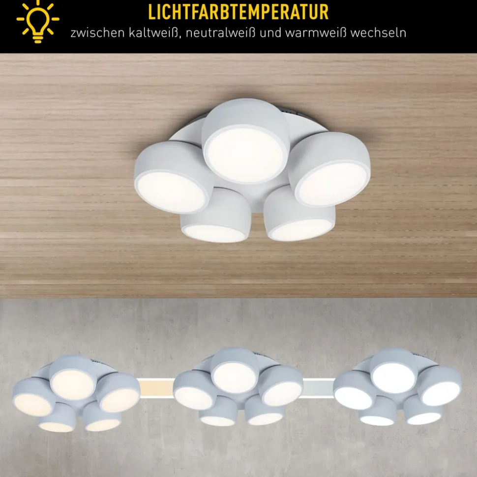 Näve 5er LED / CCT Deckenleuchte "ELIORA" Ø: 60cm