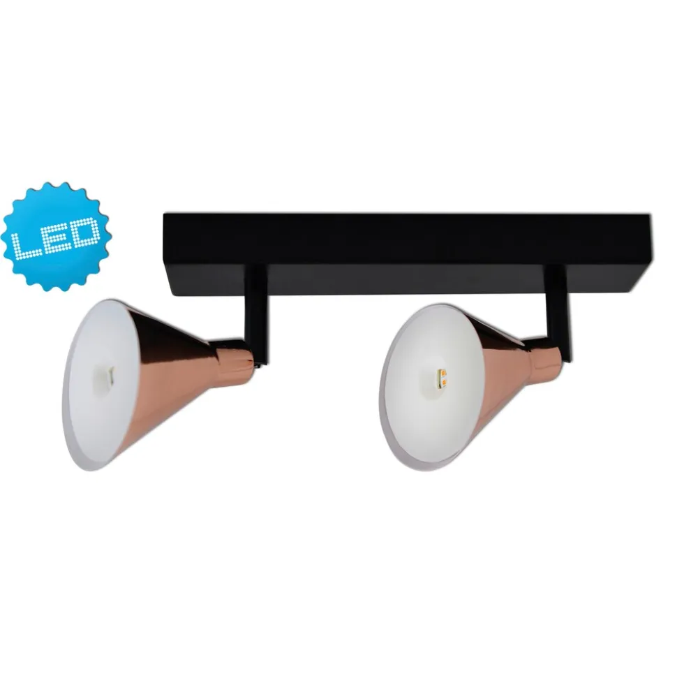 Näve 2er LED-Wand-u. Deckenspot "COPPER"