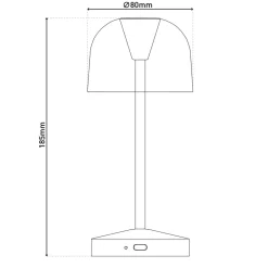 Näve 2er-Set Akku-/Tischleuchte "GOMBA" H: 18,5cm gelb