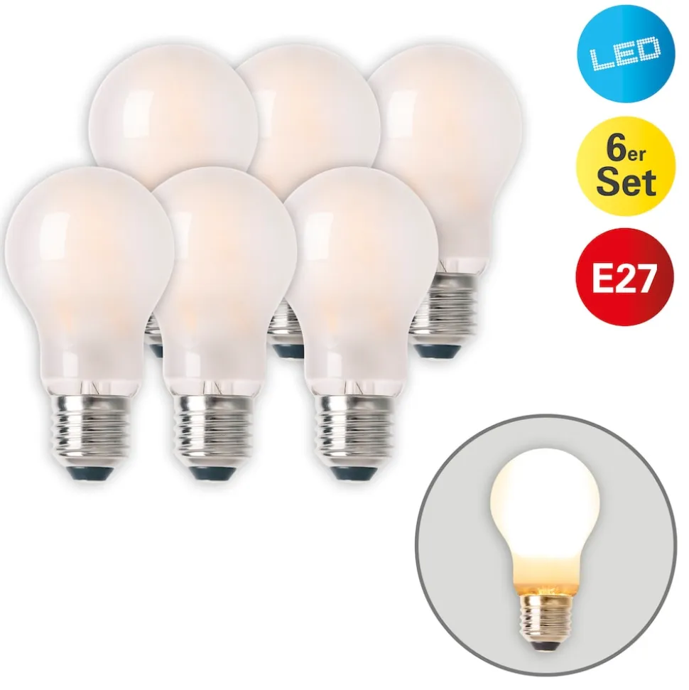 Näve 6er-Set LED Leuchtmittel "BOBS" E27/ 8W H: 10,8cm warmweiß