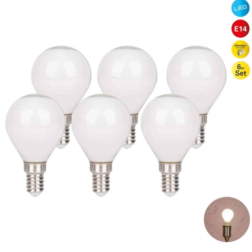 Näve 6er-Set LED Leuchtmittel "DAFFY" H: 7,7cm warmweiß