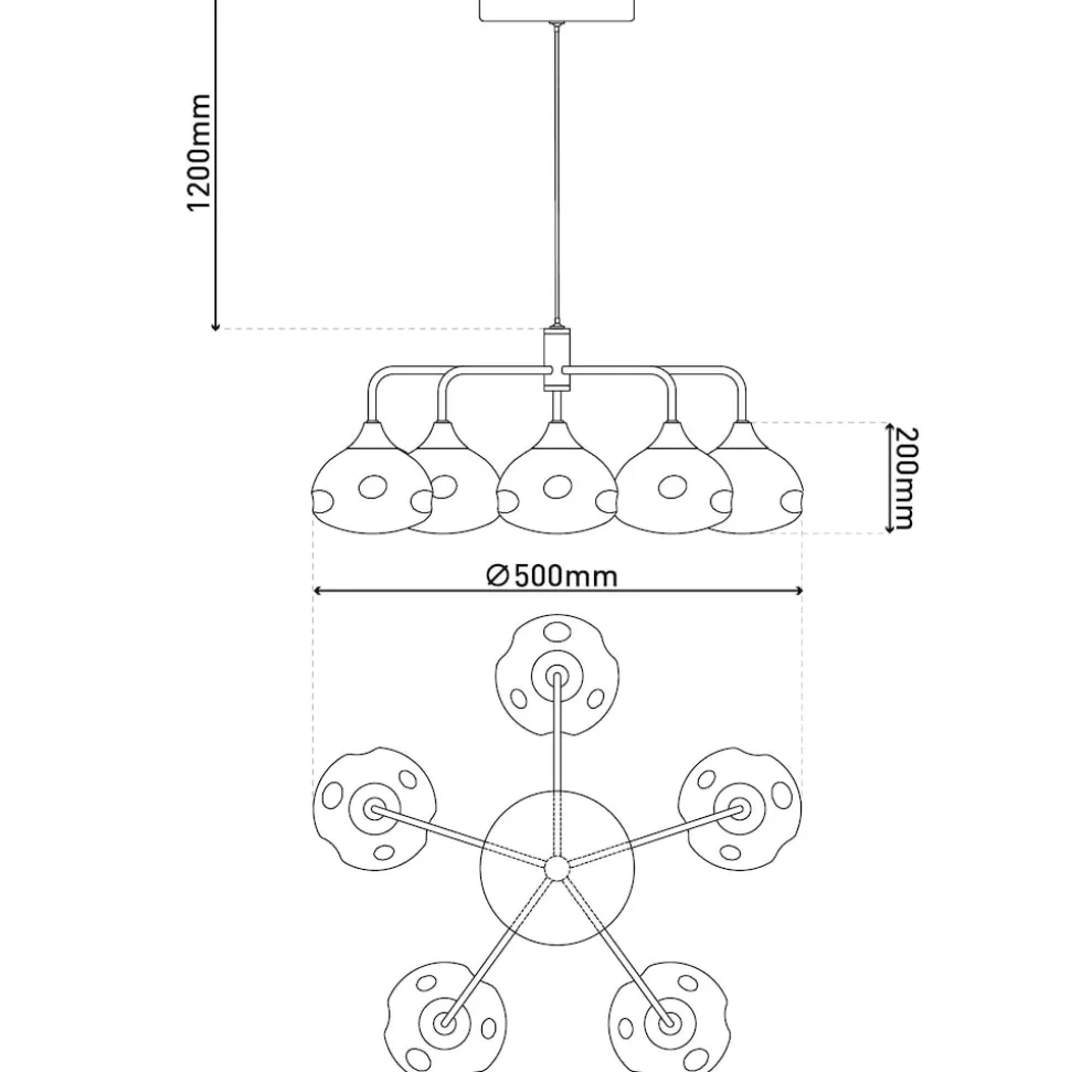 Näve 5flg. LED Pendelleuchte "VARNA" Ø: 50cm