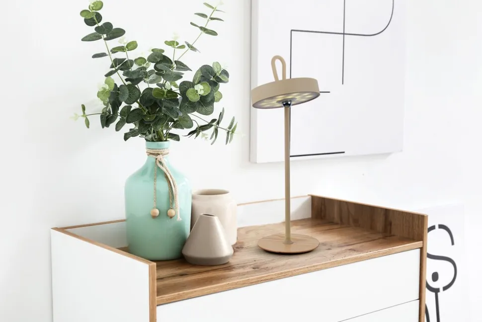 Näve LED-Akku-Tischleuchte "ELLI" frost almond
