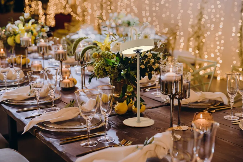 Näve LED-Akku-Tischleuchte "ELLI" frost almond