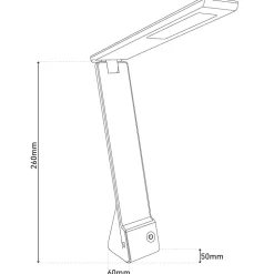 Näve LED / CCT Akku-/Tischleuchte "ULF" H: 26cm grau