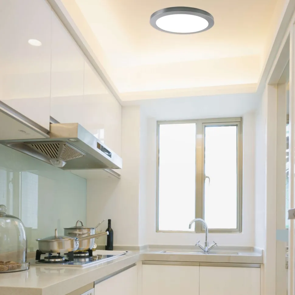 Näve LED / CCT Deckenleuchte "BONUS" Ø: 33cm chrom