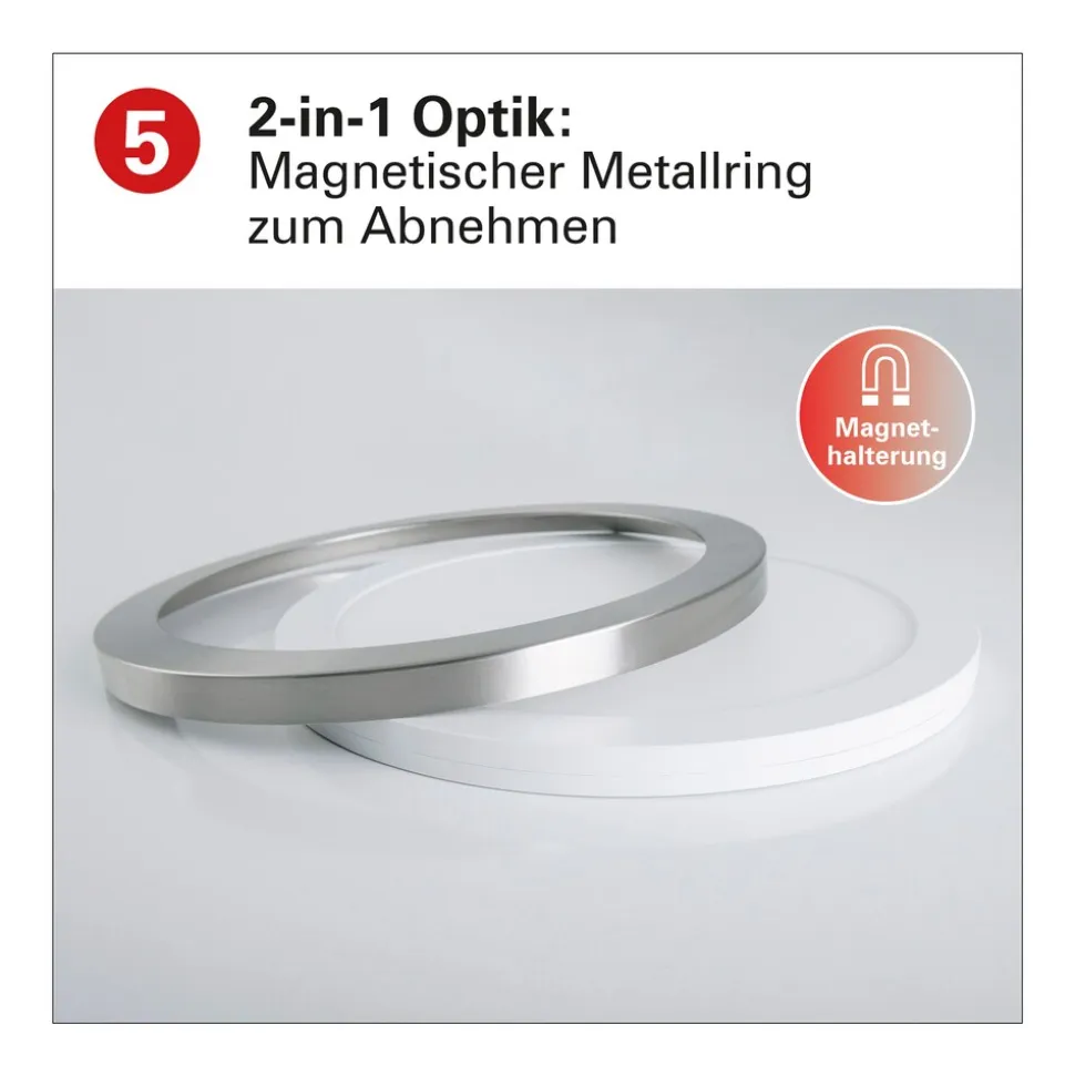 Näve LED / CCT Deckenleuchte "BONUS" Ø: 33cm chrom