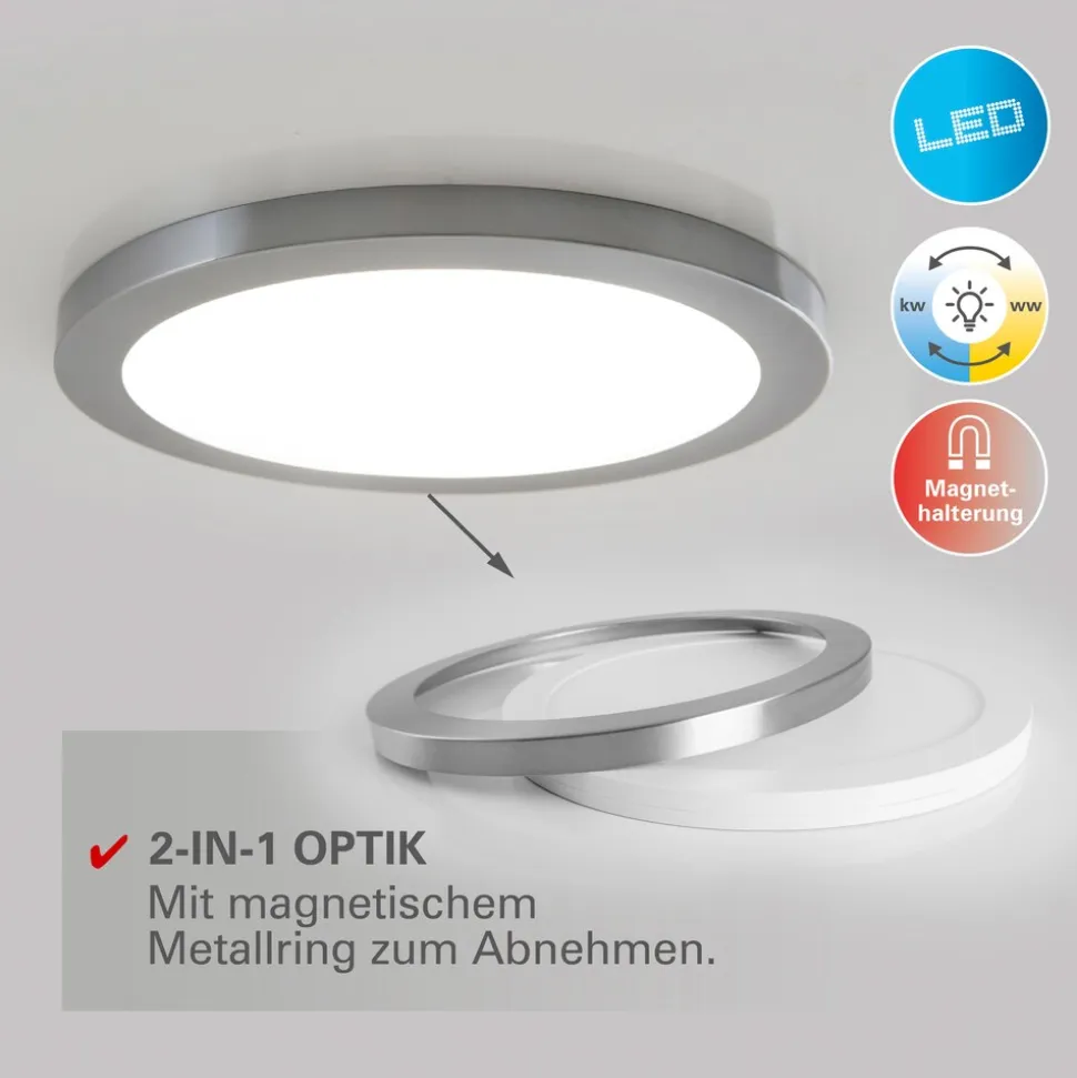 Näve LED / CCT Deckenleuchte "BONUS" Ø: 33cm chrom