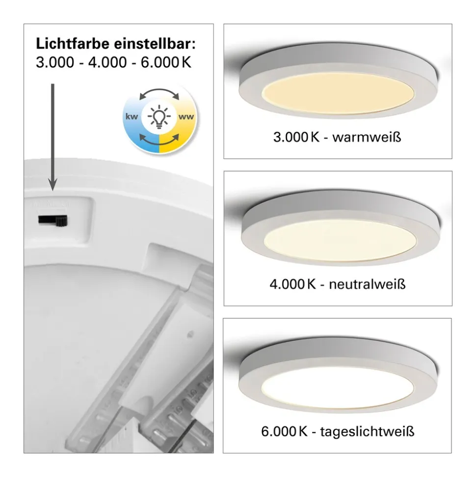 Näve LED / CCT Deckenleuchte "BONUS" Ø: 22,5cm chrom
