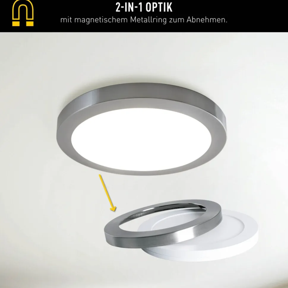 Näve LED / CCT Deckenleuchte "BONUS" Ø: 22,5cm chrom