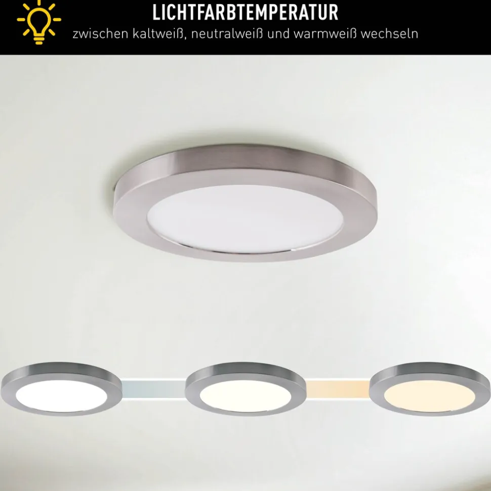 Näve LED / CCT Deckenleuchte "BONUS" Ø: 22,5cm chrom