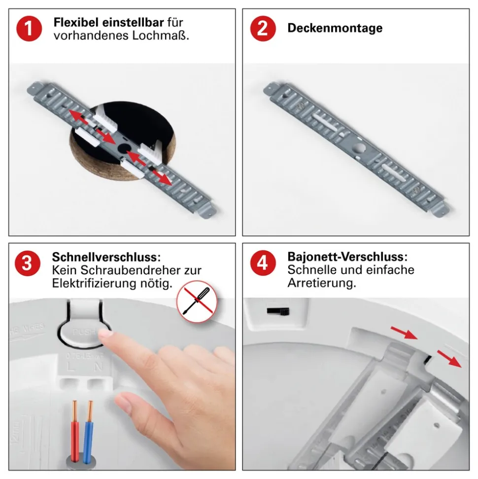 Näve LED / CCT Deckenleuchte "BONUS" Ø: 22,5cm chrom